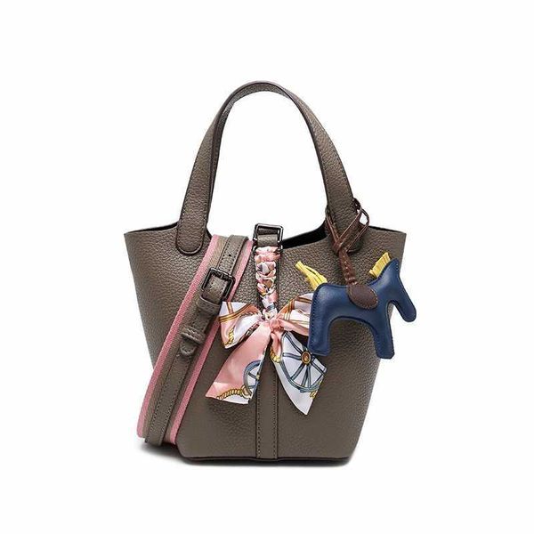 

designer herme bags for women spring and summer 2023 new lychee grain vegetable basket bucket women's scarves