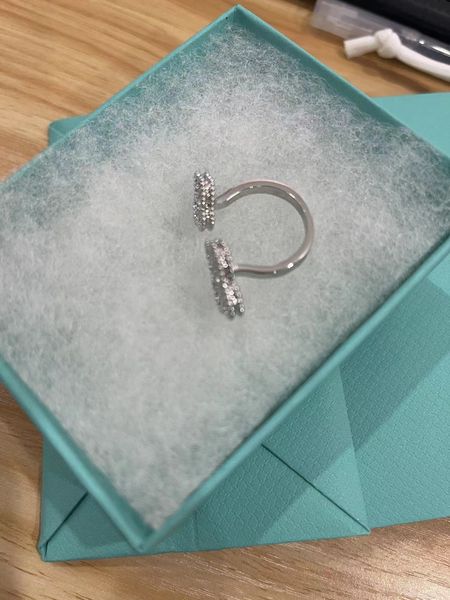 

luxury 4 leaf designer ring silver shining crystal diamond flower love rings jewelry for women