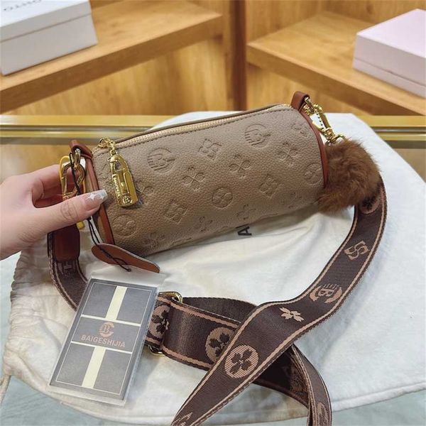

2023 bags clearance outlets women's new fashion simple print underarm versatile single shoulder crossbody cylinder bag