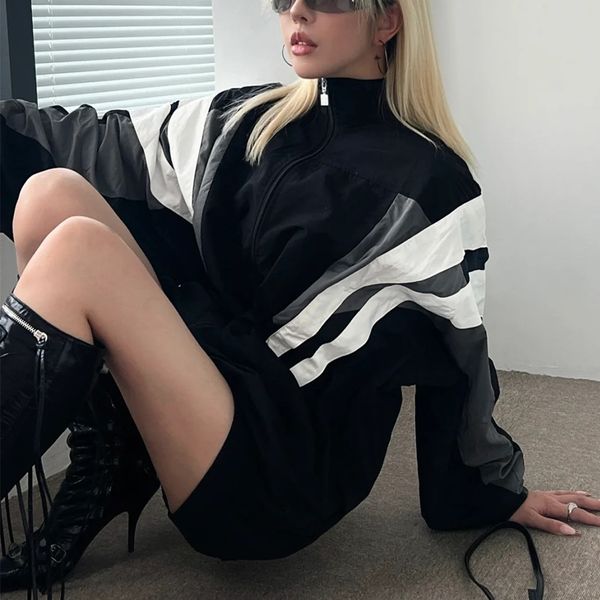 

women's two piece pants casual suits luxury designer couple sports loose splicing jacket set autumn women's tracksuit casual men s, White