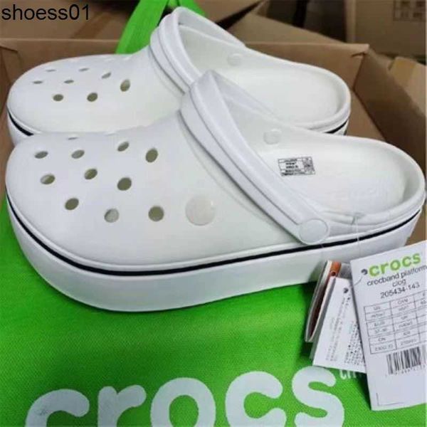 

croc sandal karochi heightening women's shoes anti-skid thick bottom muffin and sand cave couple's shoes, Black