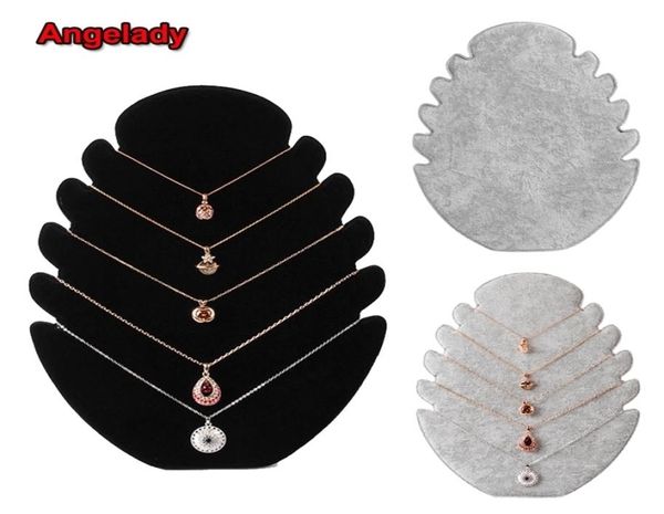 

necklace jewelry pendant chain display holders stand velvet easel organizer rack gifts 283cmx85cm 2111054356116, Black