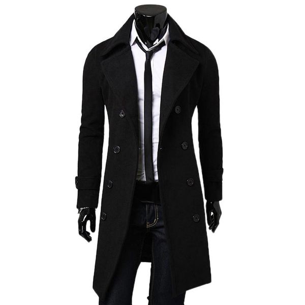 

men's trench coats fashion men trenchcoat solid color long sleeve lapel button slim fits overcoat coat outwear male long jacket xxxl 23, Tan;black