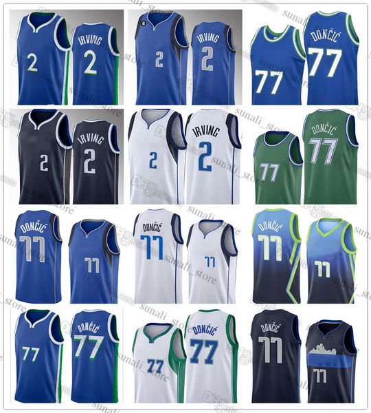 

luka basketball 77 doncic jerseys kyrie men women youth kids 2 irving, Black;red