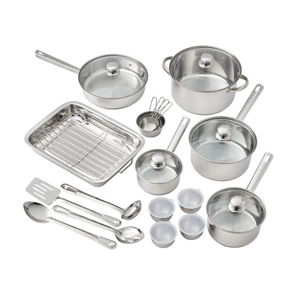 

mainstays stainless steel 24-piece kitchen set