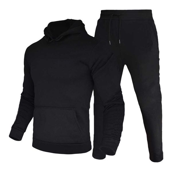 

men's tracksuits men's tracksuit set hoodie and sweatpants 2 piece man clothing winter casual sport hoodi men women pullover g2302, Gray