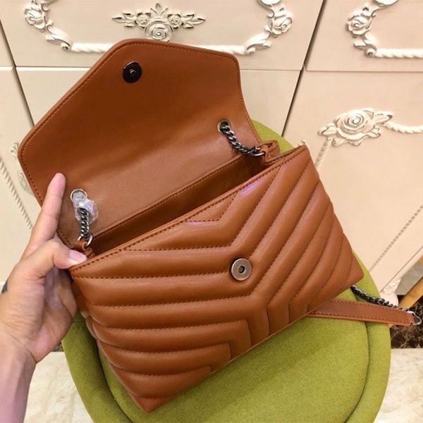 

luxurys designer women handbags genuine leather bags stripe square metal chain luxury womens handbag large capacity buckles fashion shoulder