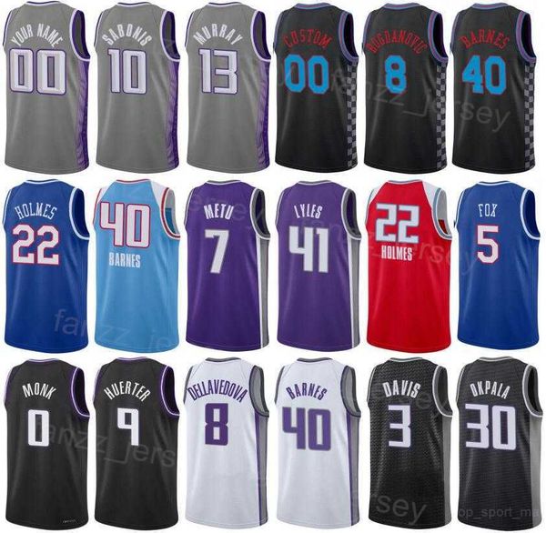 

print statement basketball 10 domantas sabonis jersey 40 harrison barnes 5 deaaron fox davion mitchell kevin huerter keegan murray trey lyle, Black;red