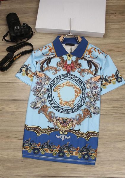 

2023mens women designer polos double letter water color print casual fashion men wild blue coffeem-3xl, Black;brown