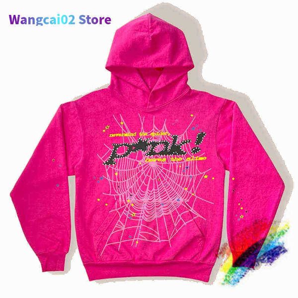 

mens hoodies sweatshirts mens hoodies sweatshirts red sp5der young thug 555555 angel hoodies men women foam printing spider web pullover sw7, Black
