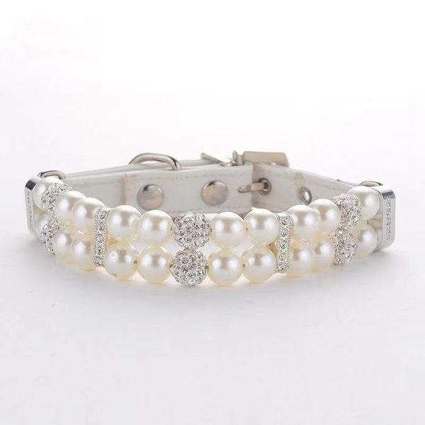 

designer pet dog dog collar with name accessories pearl wire rope cat black dogs collars and leash 2-pieces set adjustable size pets collar