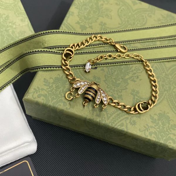 

designer crystal bracelet g cuff bangle bees men women stainless steel jewelry women hip-hop bracelets no box, Golden;silver