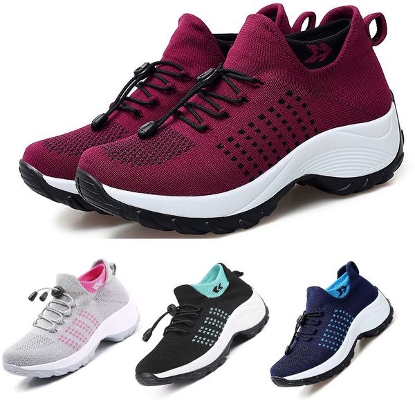 

outdoor women running shoes fly knit sock shoes jogging platform sports casual lace-up 2023 mom designer sneaker trainers walking breathable