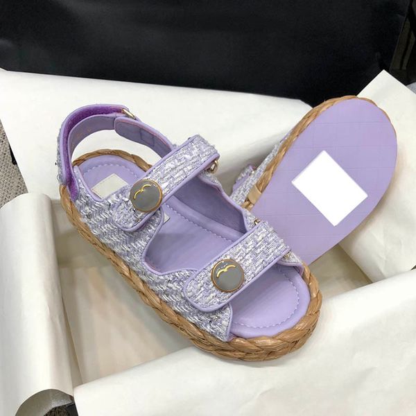 

classic womens sandals designer buckle strap platform low heels slippers outdoor beach shoe comfortable plus size with dust bag slingbacks l, Black