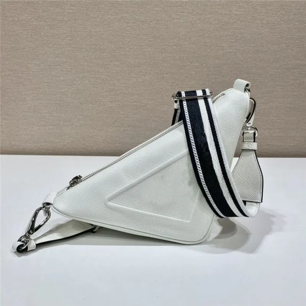 

designer luxury bags handbags purse leather belt bag triangle raffia bag straw wicker crossbody bag embossed logo adjustable straps white sh