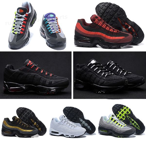 

95 running shoes men women triple black white og neon light blue solar red smoke grey midnight navy mens trainers outdoor sneakers r6