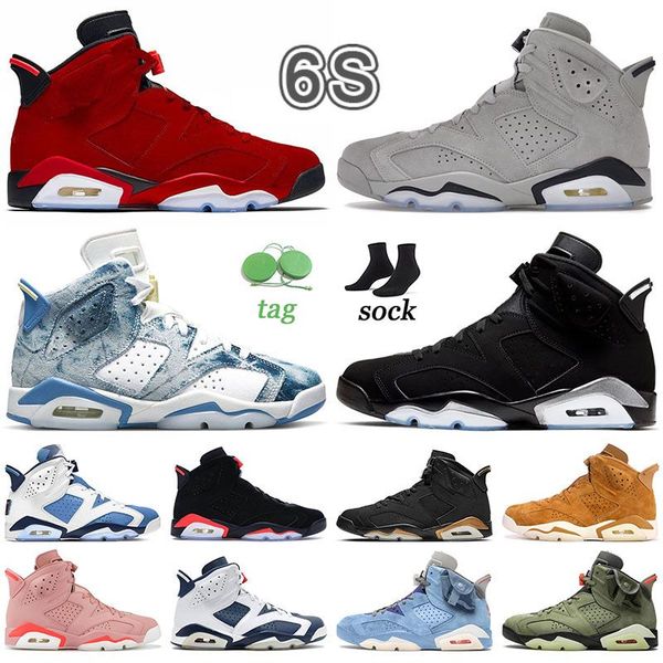 

reto 6 mens basketball shoes designer jumpman 6 tech chrome infrared washed denim toro red oreo ts olive unc georgetown black cat ts yellow