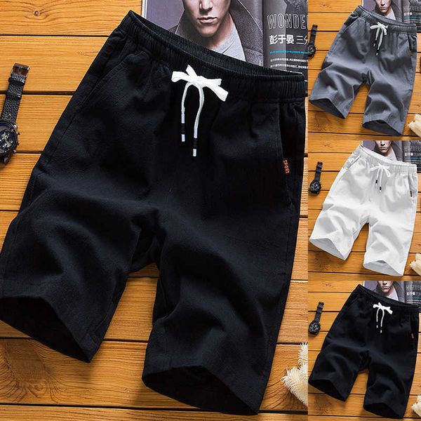 

men's shorts beach breathing summer comfortable mens solid gym casual sweatpants swimming pants fitness sports man bermuda y2302, White;black