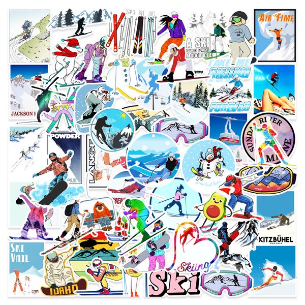 

50pcs-pack skiing snowboarding snowbird stickers wholesale vinyl sticker waterproof lap car scrapbooking guitar box skateboard jdm luggage d