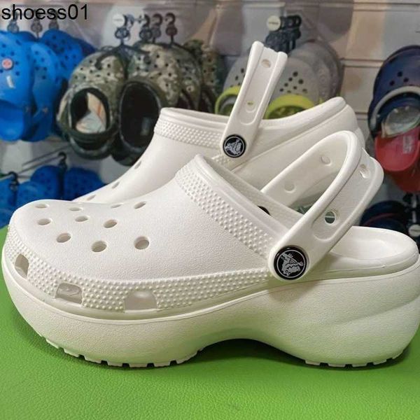 

croc cave shoes whale high heel cloud thick sole heightened women's shoes slope heel light beach sandals, Black