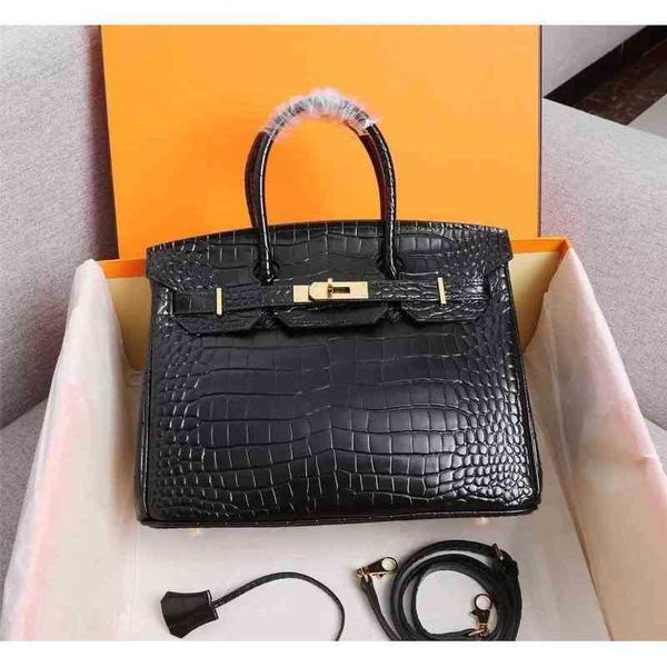 

handbags crocodile skin herme birkins designer 2022 woman portable shoulder back bag luxury genuine leather clutch handbag with gold metal