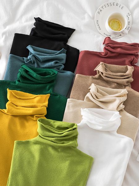 

women's sweaters turtleneck women autumn winter sweater knitted pullover long sleeve woman soft jumper pull femme 230206, White;black