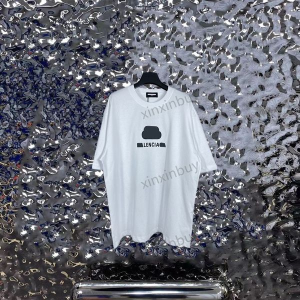

xinxinbuy men designer tee t shirt 23ss lock catch letter embroidery short sleeve cotton women white black blue xs-xl, Black;brown