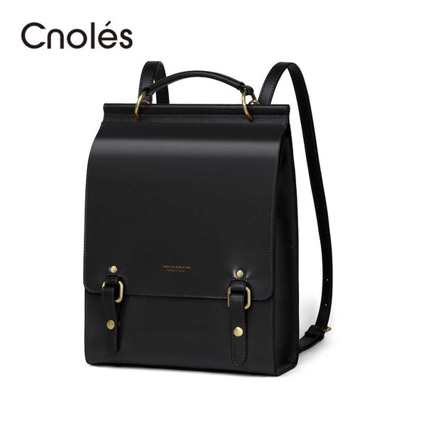 

backpack cnoles women leather backpacks black fashion shoulder bags female ladies travel backpack school bags for girls new arrival 020723h