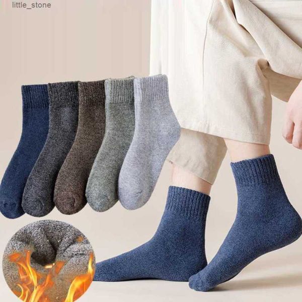 

autumn winter new men's socks thick warm for man terry towel cotton floor sockqbik, Black