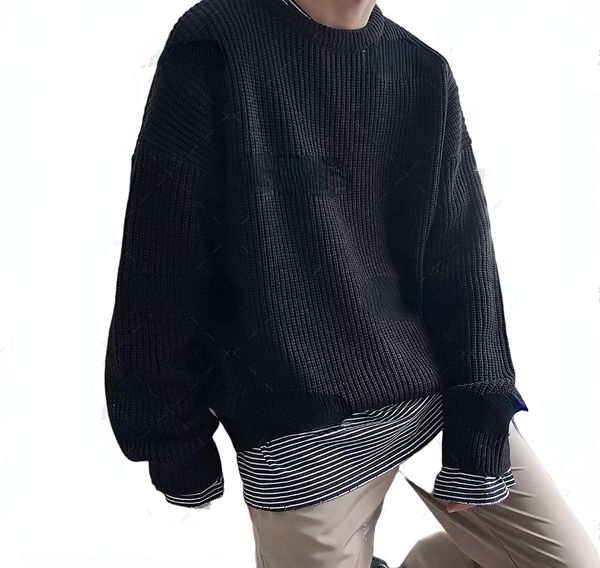 

men's sweaters men's fall solid color wool sweater slim-fit version men's street clothing korean fashion sweater top, White;black