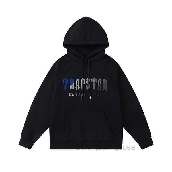 

tracksuit trapstar brand printed sportswear men warm hoodie size s-xl 81l64u, Black