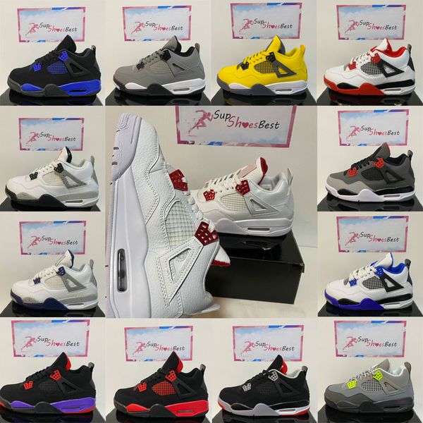 

4 4s retro basketball shoes for men women military black cat university blue sail white oreo red thunder bred cement man woman sports