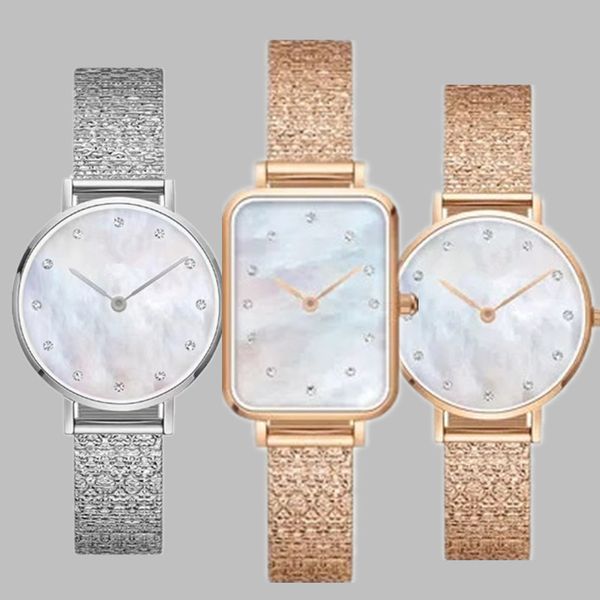 

designer ladies 3amt dw waterproof diamonds wristwatch 3a gold quartz watch 28 mm 32mm buckle small round drill 316 fine steel sports watch, Slivery;golden