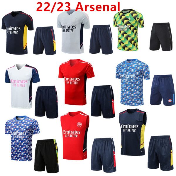 

22/23 arsen pepe saka short sleeve jersey tracksuit gunners training vest vest odegaard thomas tierney smith rowe 2022 2023 transport men ki, Black