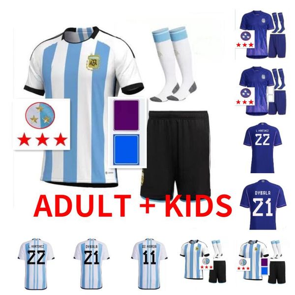 

kids kit 22 23 argentina soccer jerseys 2022 2023 j. correa football shirt dybala aguero lo celso martinez tagliafico icardi . martinez cam, Black;yellow