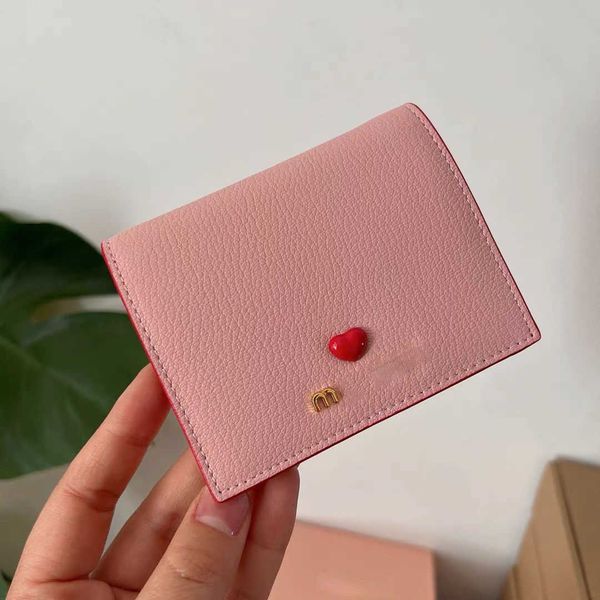 

brand designer wallet card pack love women's wallet short women's cards bag large capacity multi-card leather wallets simple and f, Red;black