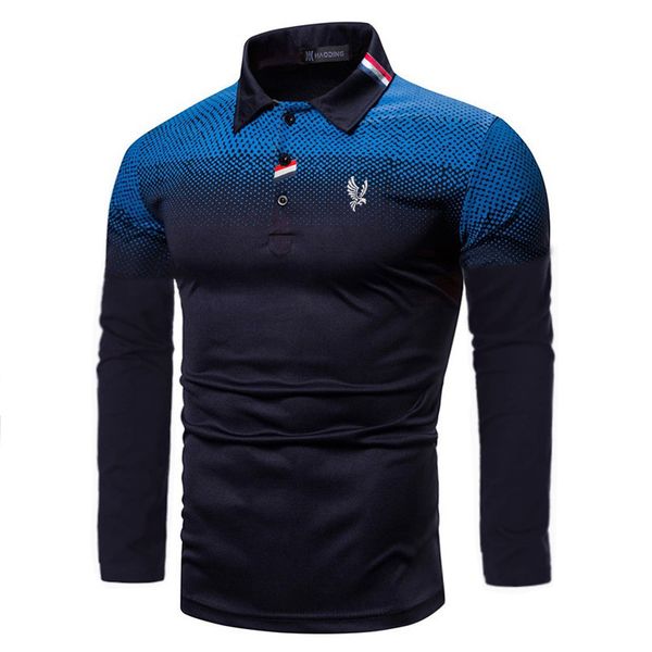 

mens polos spring autumn long sleeve business casual shirt embroidery 230207, White;black