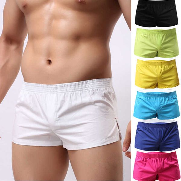 

men's shorts 2022 men summer breathable cotton male gym sports running sleep comfortable casual for 7 colors y2302, White;black
