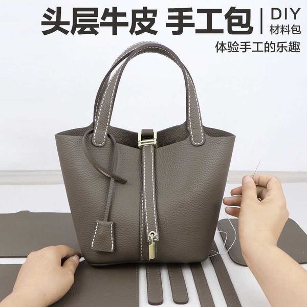 

designer herme shoulder bags for women online outlet lychee grain cow leather carrying vegetable basket diy ha