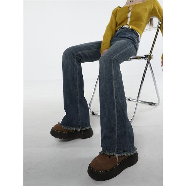 

women's jeans vintage blue high waisted women american fashion baggy streetwear jean classic denim trouser straight flare pants 230206