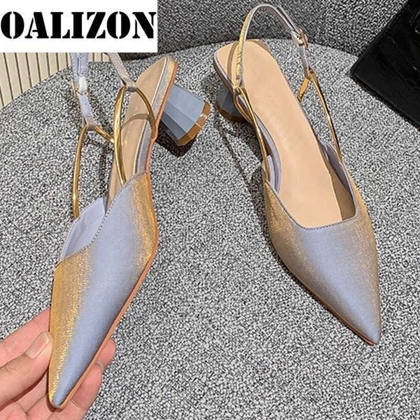 

sandals 2023 new brand women mid heels summer sandals shoes designer pointed toe party shoes dress wedding pumps femme zapatillas g230207, Black