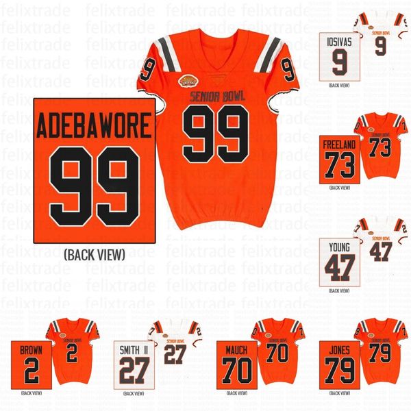 

american college football wear 2023 reeses senior bowl football jersey andrei iosivas andrei iosivas derick hall hendon hooker darnell wrigh, Black