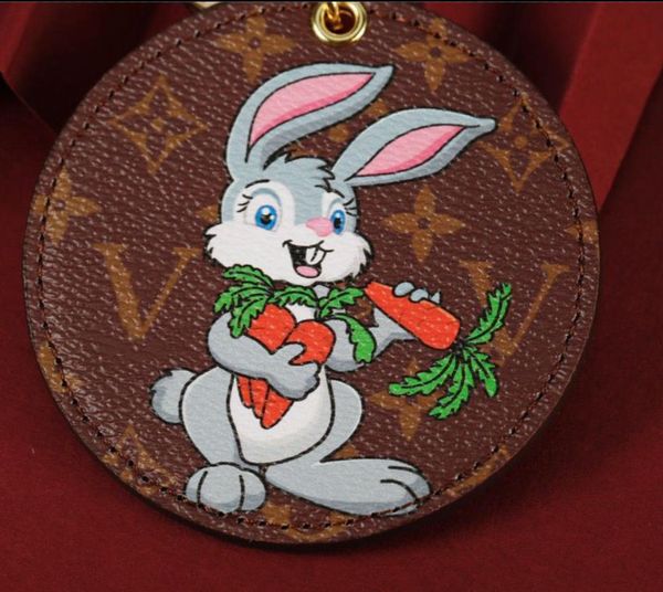 

new fashion boutique male and female mascots leather luxury 2 styles keychain, Silver