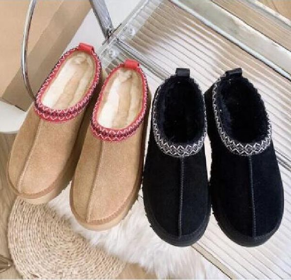 

women's designer winter women boots warm boots real leather tazz ankle fur boots, Black