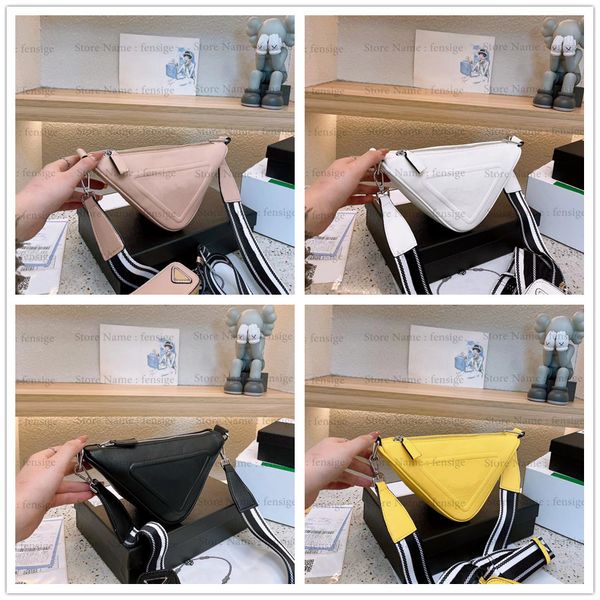 

women triangle crossbody bags 2 pcs set handbag purse wallet shoulder fashion zipper leather designer purse