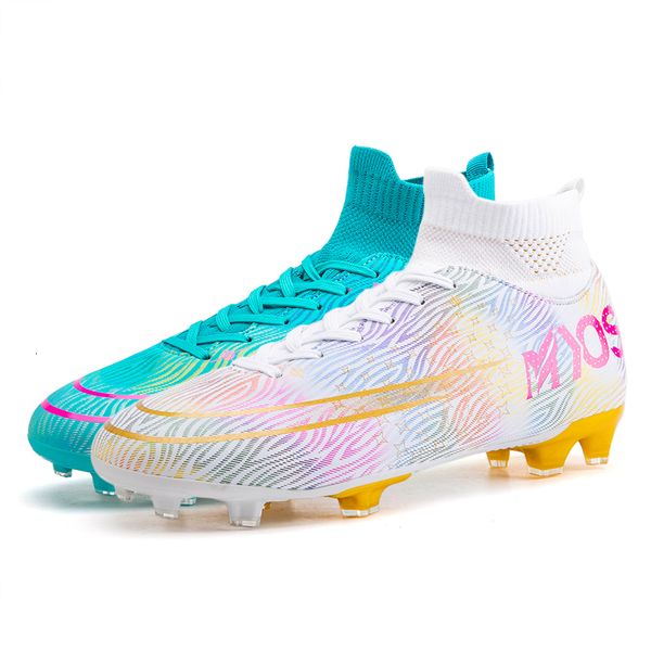 

dress shoes high ankle breathable men's soccer shoes tffg outdoor professional training football boots nonslip light zapatos de soccer, Black