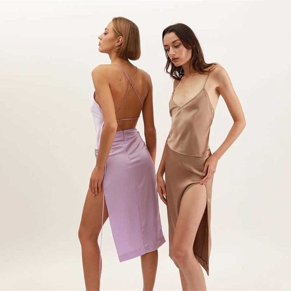 

women's summer new selling spice girl high split skirt open back bandage t shirt suit 0131, Black;gray