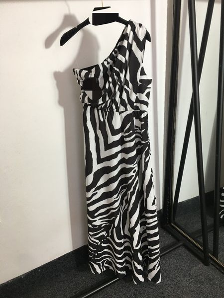

204 2023 runway dresses spring summer brand same style dress flora print sleeveless spaghetti strap black empire fashion womens clothes meiy