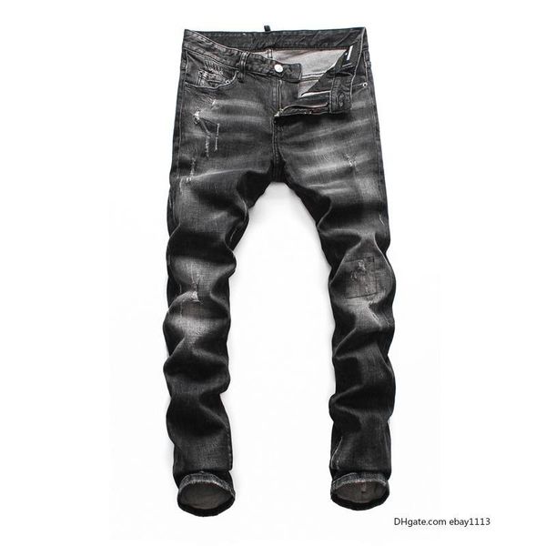

dsquare jeans d2 mens luxury designer jeans ripped pants pour hommes skinny men s dsn21 hip hop biker motorcycle denim rock lrx znp oic, Blue