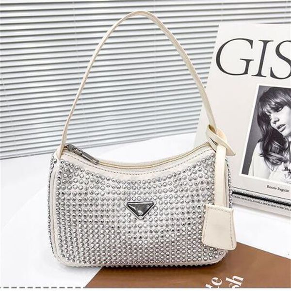 

luxury rhinestone shoulder bags women shiny diamond handbags hobos bling beads purses triangle glittering diamonds cross body bag